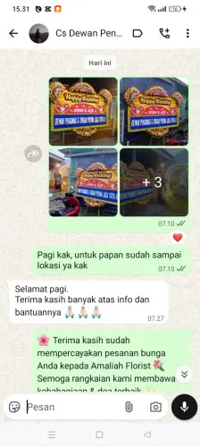 Testimonial Papan Bunga Pernikahan cikeris