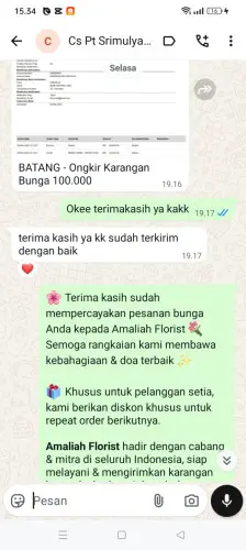 Testimonial Papan Bunga cikeris