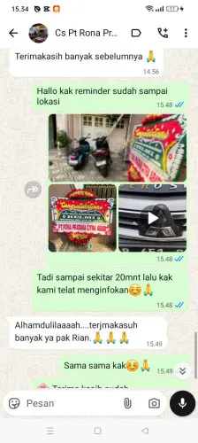 Testimonial Papan Bunga cikeris